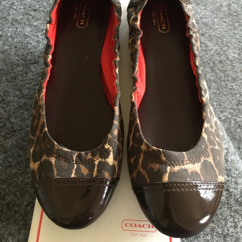 Coach Leopard Flats